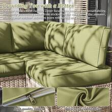 14 Pcs Outdoor Cushion Slipcovers Outdoor Patio Cushion Covers Waterproof With Zipper Outdoor Furniture, Patio Sofa Couch 3 Sizes, Covers Only - 藍色 - 查看 6