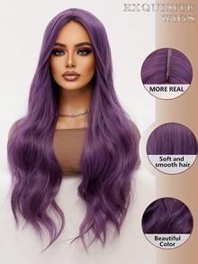 clouder Purple Extra Long Curly Wig 30 Inch Cosplay Wig Halloween Christmas Wig Elegant Soft Matte Hair Loose Curls Casual Outing Street Punk Wig Rock Wig Fluffy Natural Cool Girl Synthetic Heat-Resistant Fiber Wig Suitable For Women Daily Party Wig Music Festival Wig Avant-Garde College Style Wig Modern Fashion Gothic Wig - 紫色 - 查看 7