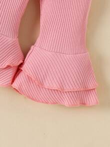 2pcs Newborn Baby (Girl) Cute Soft Long Sleeve Bodysuit + Pants + Hat + Headband Set, Autumn/Winter