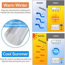 Magnetic Thermal Insulated Door Curtain, Waterproof EVA Door Cover, Fit Doors Size Up To 38x82Temperature Insulated Doorway Curtain Partition, Patio Self - Closing Doors Net Screen - Phù hợp với kích thước cửa 40"X82" - Xem 3