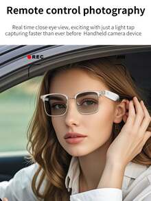 1pc Smart Glasses New Wireless Headset Black Technology Men And Women Outdoor Cycling Sports Navigation Voice Listening To Music Call Voice Assistant Wake Up Remote Control Photo Apple Android Phone Universal Anti-Ultraviolet Sun Sunglasses Lens Automatic Color Change Suitable For A Variety Of Face Shapes