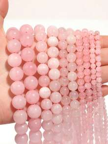1 Stück Natürliche Rosenquarz Kristall Lose Perlen für DIY Schmuckherstellung, Armbänder, Halsketten