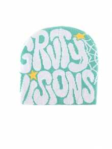 2pcs "GRVTY VISIONS" Hip Hop Beanie Cap, Y2K Fashion Cold Knit Hat, Outdoor Warm Thermal Hat For Men, Wear - GRVTY VISIONS - View 13