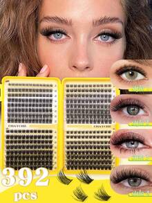 392 Personal Eyelash Book Cluster Extended False Eyelashes DIY At Home Cluster Eyelash Extended Makeup, Rzęsy, Rzęsy, Eyeliner Cluster, Cluster Eyelash, Naturalne, Puszyste Sztuczne Rzęsy, Odpowiednie Na Halloween, Boże Narodzenie, Makijaż