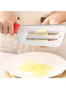 Cabbage Chopper Shredder, Cabbage Cutter Knife Kitchen Slicer Sauerkraut Cutter Coleslaw Grater, Sharp Stainless Steel Blades, Black & Red Handle - 紅色 - 查看 7