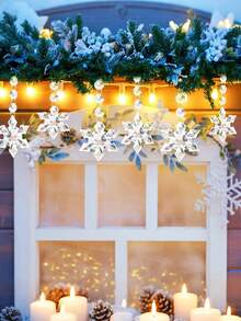 30pcs Crystal Snowflake Christmas Tree Decorations, Snowflake Crystal Pendant Decorations, Hanging Transparent Acrylic Snowflake Ornaments For Christmas Tree Indoor Home Decoration, Snowflake Star Winter Wonderland Party Supplies Christmas Decorations Room Decor, Winter Wonderland Chandelier Crystals Decorations Christmas Decorations Home Christmas Gifts Christmas Decor - Transparent - View 5