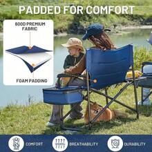 XXL Oversized Directors Chair 600lbs Heavy Duty Camping Chair With Cooler Bag Table Portable Folding Chair With Wide Seat For Tailgating Patio Outdoor Blue 2 Pack - Blue-1 Pack - View 7