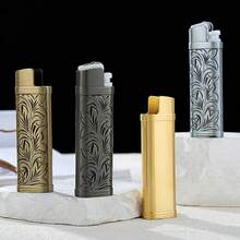 1个复古幸运花金属打火机套，适用于BIC J6全尺寸打火机 - 时尚耐用的打火机套，复古阿拉伯风格金属打火机套，防风简约复古耐用幸运花金属打火机套，经久耐用且时尚，适用于BIC J6 - 圣诞节和万圣节的完美吸烟配件礼物