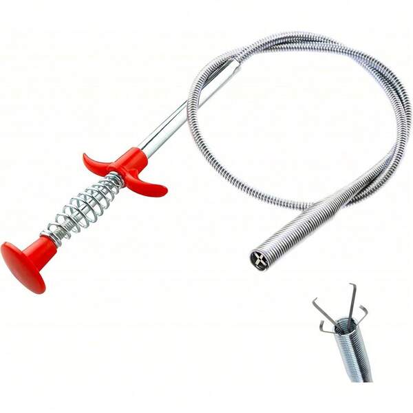 Serpente per scarico, Rimuovi intasamento - Attrezzi per la pulizia delle grondaie, Pulitore per scarico di toilette, fogna, doccia, cucina, bagno, vasca da bagno intasata, Apri, Strumento di pulizia, Pinza flessibile per afferrare e raccogliere