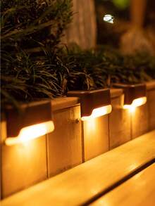 Solar Powered LED Lights, Solar Deck Lights Outdoor Solar Step Lights, Suitable For Stairs, Landscape Lighting, Steps, Fences, Yards, Patios, Touch Lights And Pathways, Available In White Light/Warm Light