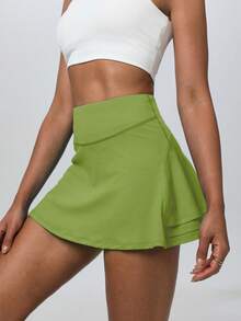 IVERY Built-In Shorts Athletic Skirt,Quick-Dry Tennis Skirt,Breathable And Lightweight,Casual Wear Gym To Street - 青綠色 - 查看 2