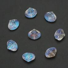 30 件 12 毫米中心孔彩虹水晶玻璃贝壳珠，电镀珠，适合 DIY 珠宝制作，适用于项链、手链、耳环、手机吊饰、钥匙扣、节日和生日礼物 - 12*14mm貝殼 - 查看 30