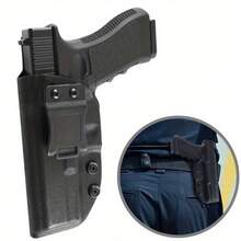 Compatible IWB Holster With Snap Button Closure - Concealed Carry Pistol Waistband Holster - Kydex Or Polymer Material - Everyday - 黑色 - 查看 6