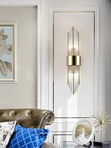 1-Piece/2 Pieces Modern Crystal Wall Sconce With Gold Tassels, Compatible With G9/E14 Bulbs. Features High-Clarity Crystal And Stainless Steel Body. Ideal For Living Rooms, Bedrooms, Bedside Interiors, Wall Decor, And Ambient Lighting.