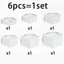 6 piezas/3 piezas Soporte de exhibición de alimentos de acrílico blanco de autoservicio, soporte de exhibición multifuncional de acrílico de 5 lados con fondo hueco, adecuado para brunch, buffet, boda, fiesta, fiesta de cumpleaños, boda romántica, baby shower, despedida de soltera, mesa de postres, exposición de arte (Seleccione cuidadosamente el conjunto apropiado, el producto tiene marcas de tamaño detalladas y las opciones de tamaño del conjunto son grandes y pequeñas)
