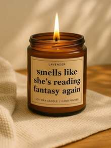 1 Scented Lavender Soy Wax Candle – Christmas And Birthday Gift For Book Lovers | Reading Accessory And Book-Themed Decoration | Original Gifts For Readers, Writers, Teachers, And Librarians | Funny Gifts For Bookworms, Women, And Men