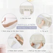 100% Blackout Curtains For Small Window, Linen Textured Blend Insulating Privacy French Door Curtains Tie Up Shades For Kitchen Storage Cabinet Basement, W 30 X L 40, Ivory, 1 Panel - 象牙英吋 - 查看 4