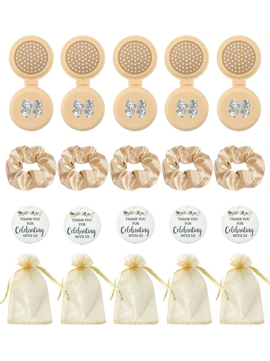 4/20pcs Bridal Party Gift Set, Pink Bow Mirror Comb Folding Hair Comb Bow Hair Ring, With Thank You Card And Storage Bag, Wedding, Suitable For Bridesmaids And Guests.Back To School,Hair Brush,Slick Back Brush,Styling Brush,Curly Hair Brush,Edge Brush,Hair Comb,Brush Hair,Hair Brush Set,Comb Hair,Comb For Curls,Detangling Brush,Hair Brush For Women,Hair,Travel,Hair Products,Hair Tools,Hair Stuff,Barber,Barber Accessories,Barbershop,Hairdressing Equipment