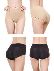 1条/2条装女士高腰提臀内裤，采用透气低腰设计，具有收腹功能和假臀设计，可提升臀部曲线。这是一款带衬垫的提臀塑形内衣，可打造心形臀型。内衬无衬垫，舒适贴身，适合作为贴身衣物穿着。圣诞节礼物、新年家庭礼物、情人节浪漫礼物。 - 彩色 - 查看 5