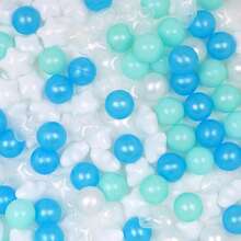 100个混合星形图案软塑料玩具球，适用于球池、儿童泳池、水上玩具，直径2.15英寸/5.5厘米，婴儿游戏围栏配件，幼儿球，派对玩具球，水上玩具，派对装饰礼品 - 多色 - 查看 19