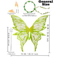 Set de 4 piezas Alas de mariposa y hada con láminas de oro - Incluye diadema, varita, alas de mariposa doradas y orejas de hada - Adecuado para mujeres en Halloween, cosplay, fiestas, eventos y fotografía