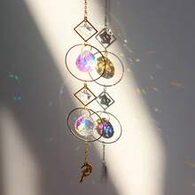 7 PCS Crystal Sun Catchers, Gold Moon Stars Sun Catchers, Hanging Pendant Ornaments Colorful Crystal Glass Balls For Window Bedroom Car Home Garden Office Party Wedding Decoration - 金色 - 查看 5