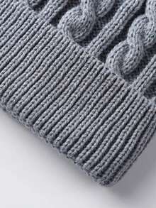 3pcs Winter 2025 New Women Thick Knitted Beanie Hat, Scarf & Gloves Set, Outdoor Cycling Warm 3 Pieces Suit, Unisex Solid Color Winter Warm Valentines Gift - Multicolor - View 8