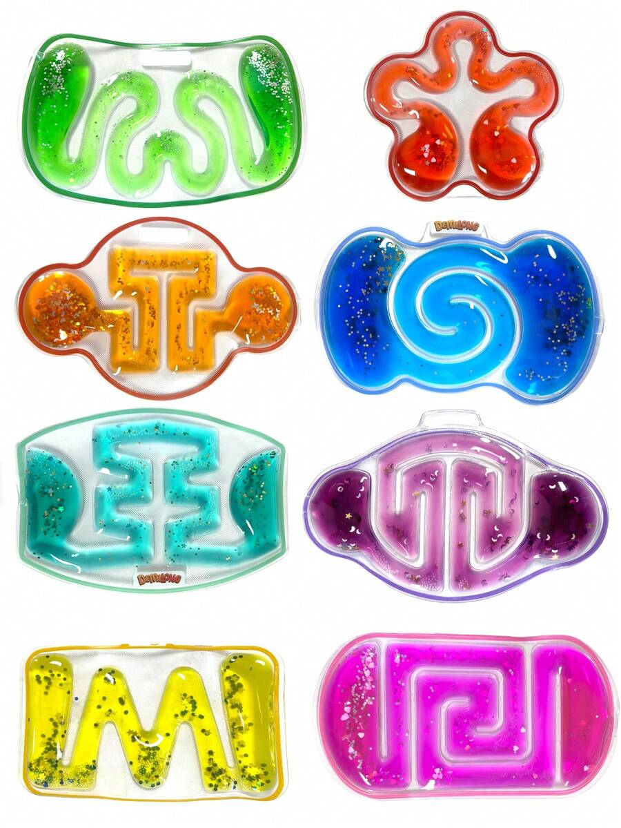 1/2/3/4/6/12 Pcs Kids Squeeze Stress Relief Toys, Soft Sensory Tubes With Maze Beads, Colorful Slime, Glitter, Anxiety Relief, Suitable For Easter Basket Filler, Classroom Rewards, Kids Prizes, School Supplies