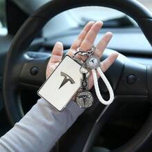 For Tesla Key Card Holder Bling Key Chain Card Key Holder For Model S/X/3/Y Cybertruck Keychain - White - View 2