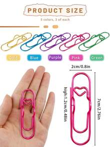 12/9/6/3 قطعة مشبك قلم متعدد الوظائف بشكل قلب ملون - منظم القرطاسية وملحقات المفكرة، حامل قلم بقبضة آمنة، مشبك قلم معدني متعدد الوظائف بشكل قلب، مشبك قلم ورقي، ملحقات دفتر، مقعد ثابت، مشبك قلم، تعليق القلم، ضروري لموسم العودة إلى المدرسة