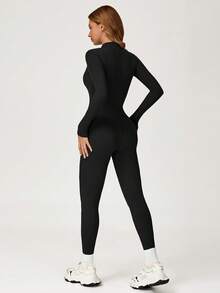 MASKERT Đồ liền thân tập yoga dành cho nữ, đồ liền thân tập thể dục, đồ liền thân chơi tennis, đồ liền thân thể thao ôm sát. - màu đen - Xem 2