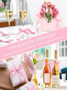 1cm High-Quality Wide Pink Wedding Bow Ribbon For Young Girls, Double-Sided Glossy Satin, Luxury Decoration, Wedding Dress Decoration, Used To Create Stunning DIY Bows, Luxurious Craftsmanship And Gift Packaging Materials, Suitable For DIY Handicrafts - Pink - View 6