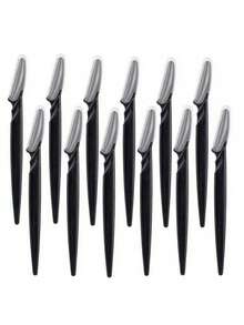 40/20pcs Black Colored Eyebrow Trimmer And Shaver Set, Eyebrow Trimmer And Shaver, Exfoliating And Hair Removal Tool, Body Hair Removal Trimmer And Facial And Eyebrow Shaver Set, Long Handle Blade With Precision Protective Cover,Cheap,Stocking Stuffers,Makeup,Makeup Tools,Cheap Stuff,Gifts,Gifts For Women,Christmas Gifts
