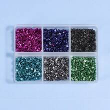 1 طقم/6 ألوان مواد حشو راتنج الإيبوكسي المسحوق من الزجاج والمعدن والحجر الملون لتزيين المناظر الطبيعية الصغيرة DIY (حوالي 45 جرام)