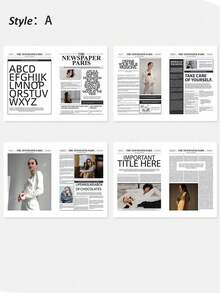 English Newspaper, Photography Magazine, Photography Decor Props, Suitable For Clothing, Home Decor, Food Photography Backdrops - Multicolor - View 3