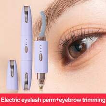 RAF 2-In-One Heated Eyelash Curler And Electric Eyebrow Trimmer - USB Rechargeable 180mAh Lithium Battery, 2 Usage Heads, Quick Eyebrow Shaping / 60-Second Heat Protection, 48-Hour Long-Lasting Eyelash Curling/Washable Blade Heads/Beauty Tool With Gentle Heating, Portable Beauty Solution, Easy To Curl And Trim