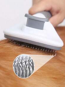 1pc Dog Brush, Cat Brush, Flea Comb, Automatic Cleaning Brush, Pet Grooming Brush, Pet Massage Brush, Shedding Grooming Brush, Mat Breaker Tool, Dematting Comb, Automatic Hair Removal Brush, Pet Cleaning Tool, Hair Collection Label, Dog Brush, Cat Brush, Pet Hair Collector Comb, Animal Accessories, Pet Supplies - 彩色 - 查看 7
