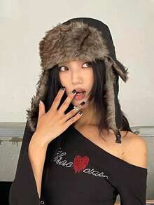 قبعة شتوية يمكن ارتداؤها من قبل الجنسين مع أذرع مبطنة بالفرو، مناسبة للأنشطة الخارجية والترفيه، قبعة تزلج شتوية مقاومة للرياح والبرد