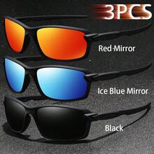 3PCS Fashionable Vintage Cycling Fishing Unisex Sport Glasses Men Women Classic Retro Mountaineering Outdoor Sports Glasses Male Female Luxury Brand Designer Glasses Tropical Beach Vacay Summer Pastels Eyeglasses Glittering Material Classy Aesthetic Vacation Outfits Shades Man Classic Cycling Shopping Outdoor Sports