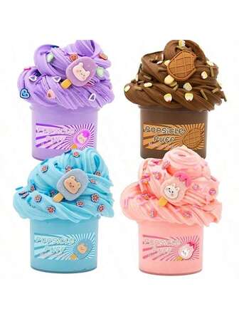 1pc Lollipop & Ice Cream Scented Cute Slime Ornament, DIY Putty Slime, Suitable For All Occasions. Christmas Gift Toy For Boys And Girls (Color May Vary By Batch, Accessories Random), Christmas Gift For Family, Classmates, Friends, Pinata Filler, Birthday Gift, Holiday Party Favor