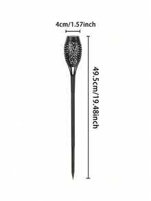 4pcs Outdoor Solar Torch Lights, Solar Path Lights, Solar Lawn Lights, Solar Garden Lights, Solar Flame Lights, Solar Lighting, IP44 Waterproof Ambient Lights, Suitable For Courtyards, Villas, Sheds, Gardens, Terraces, Parties, Picnics, Halloween Festivals, And Other Lighting Applications. - 黑色 - 查看 10