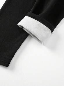 2 件男士时尚保暖内衣套装，秋冬保暖底层针织毛衣 - 黑色 - 查看 10