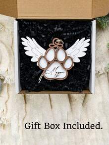 Personalisierter Namens-Haustier-Gedenkschmuck, Haustier-Gedenkgeschenk, Haustier-Beileidsgeschenk, personalisierter Hundeornament, Katzen-Weihnachtsornament, Hunde-Gedenkgeschenk, Pfoten-Erinnerungsornament für Haustierliebhaber, individueller Name, hölzerner Haustier-Gedenkornament, Weihnachtsgeschenkzubehör