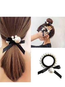 1 pieza de accesorios para el cabello de perlas simples con un temperamento de alta gama, diadema para el cabello, sujetadores de cola de caballo, ligas para el cabello, bandas de goma para el cabello, scrunchies, cuerda para el cabello