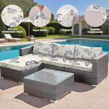 HANDONTIME 8Pcs Patio Cushion Covers Stretch Outdoor Couch Cover Cushions Outdoor Furniture Waterproof Patio Furniture Cover Pets Sofa Covers Washable (Khaki,Cover Only) - B:bướm - Xem 2
