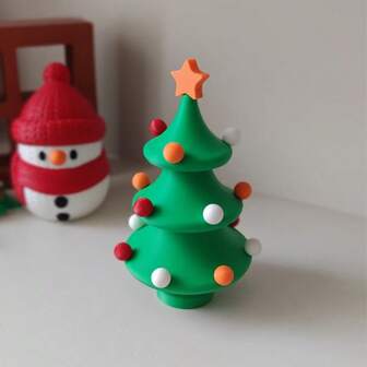 1ชิ้น 2025 ต้นคริสต์มาสหมุนได้แบบใหม่ เต้นรำ ของตกแต่งโต๊ะทำงาน พิมพ์ 3D ของขวัญคลายเครียด - เหมาะสำหรับวันเกิดเพื่อน คริสต์มาส วันหยุด การสังสรรค์ในครอบครัว ปาร์ตี้