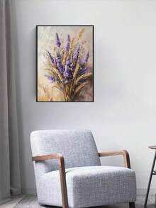 1 pièce Peinture de diamant DIY - Floral, Lavande, Décoration d'intérieur, Plein forage, 30*40cm/40x50cm