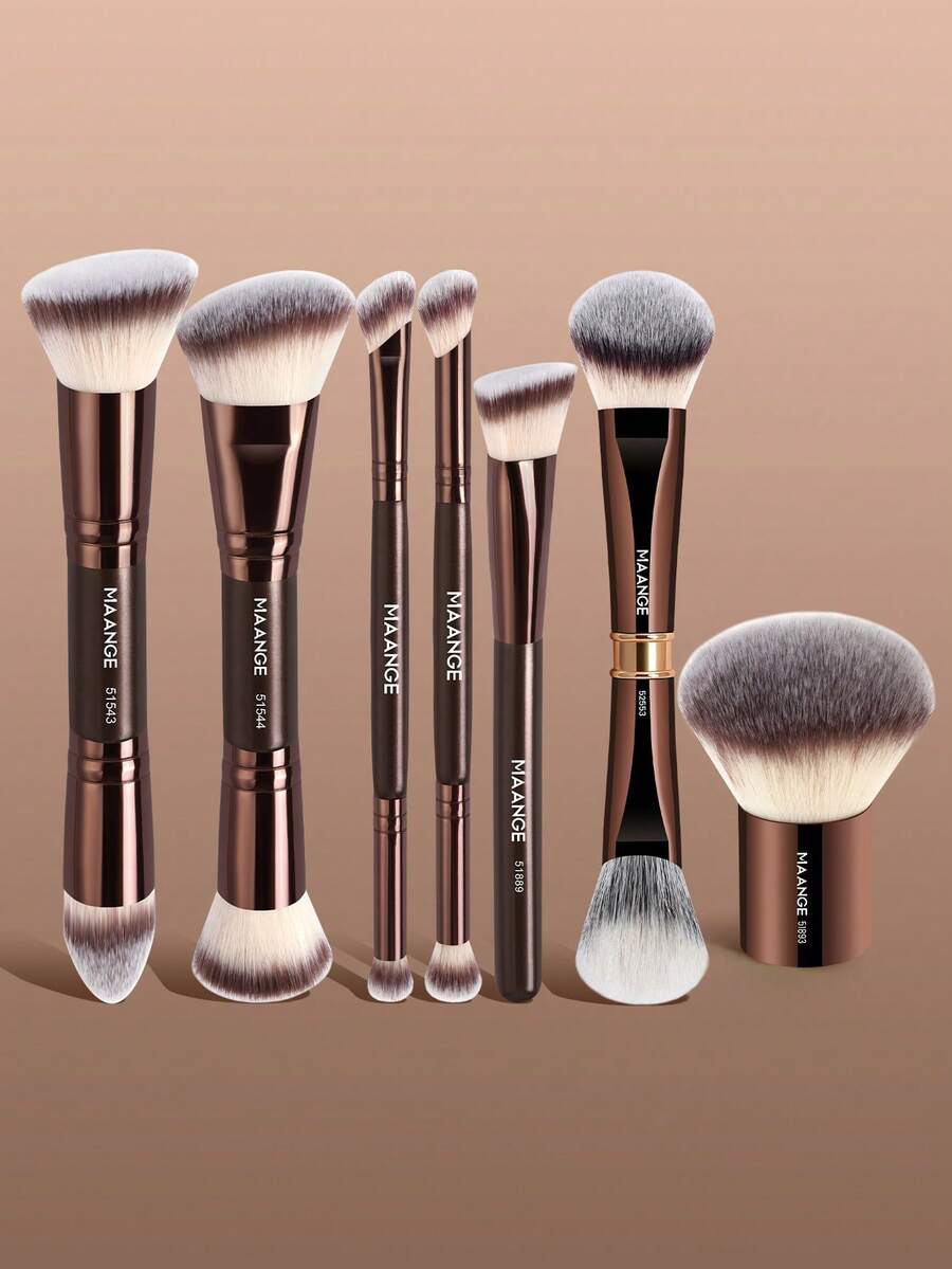 MAANGE Juego de 4/7/8/14 piezas de brochas de maquillaje, incluye brocha para base, brocha para rubor, brocha para corrector, brocha para contorno, brocha para nariz, brocha para sombras de ojos, brocha para base, brocha de detalle, brocha para iluminador, apto para productos líquidos, cremosos y en polvo, apto para uso en el hogar o de viaje.