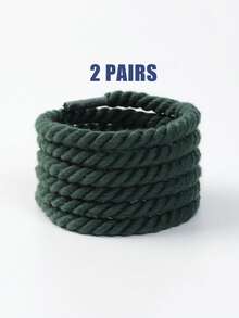 2 Pairs Casual Sneaker Replacement Braided Shoelaces, Fashion Versatile Solid Color Round Twisted Rope Laces, Personalized Stylish Shoe Accessories