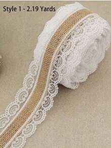 1 pièce Ruban de toile de jute DIY, 200 cm/2,19 yards Emballage cadeau en lin DIY, Décoration de mariage et de fête, Convient pour la maison, les mariages, les fêtes et l'artisanat, les ornements d'anniversaire et de fête, Rouleau de dentelle en lin fait main